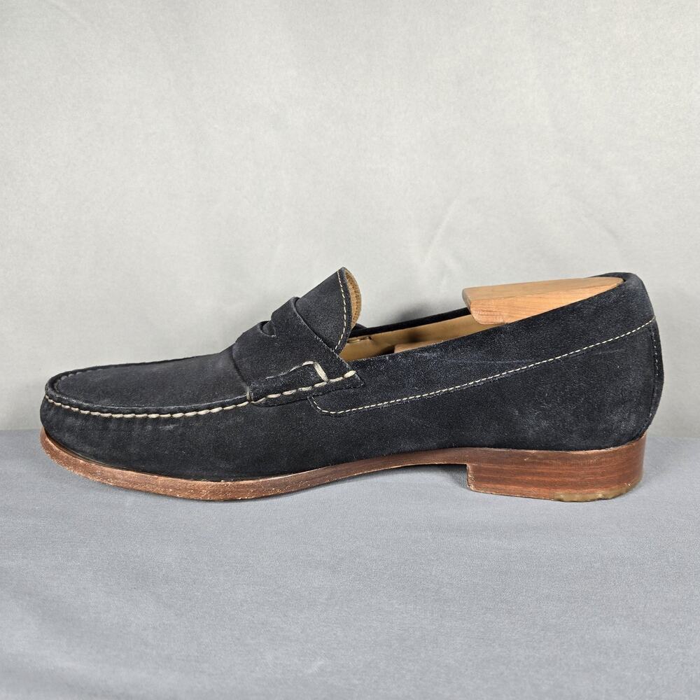 Johnston & Murphy Penny Loafers Mens 9.5 M Black Suede Sheepskin Leather Sole - Picture 4 of 10